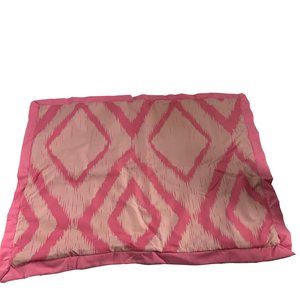 Pink Ikat Standard Pillow Sham Maddy Style Geometric Reversible Zip Closure